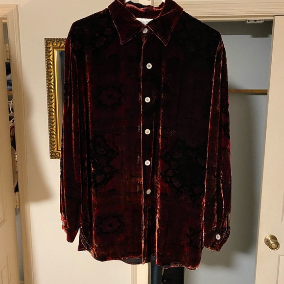 Coldwater Creek crushed velvet vintage blouse - Picture 3 of 4